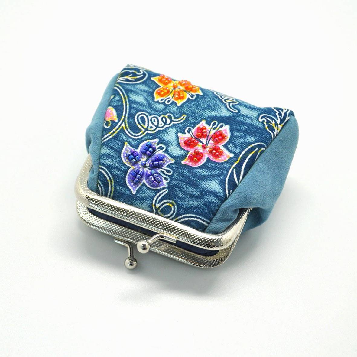 Batik Coin Purse Blue Floral