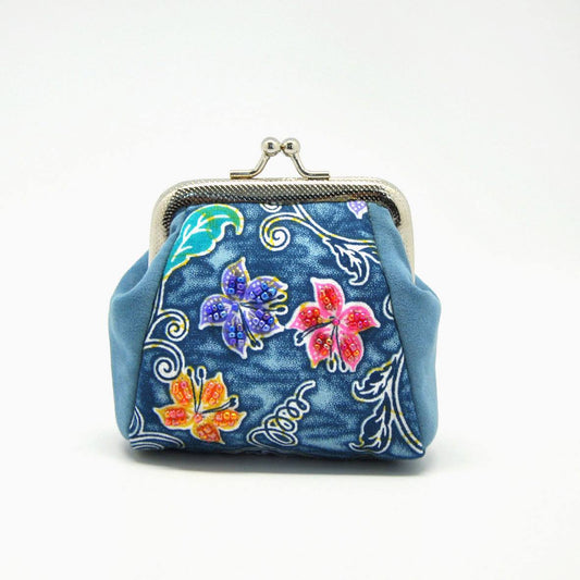 Batik Coin Purse Blue Floral